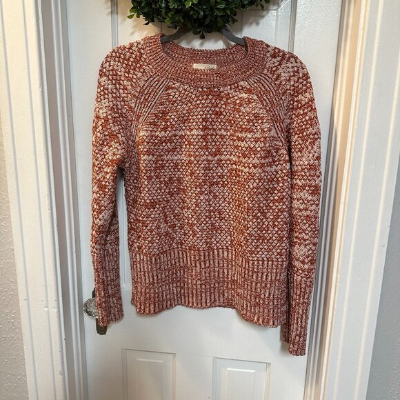 Universal Thread Sweaters - Universal Thread Burnt Orange and White Knit Women's Sweater-Size Medium